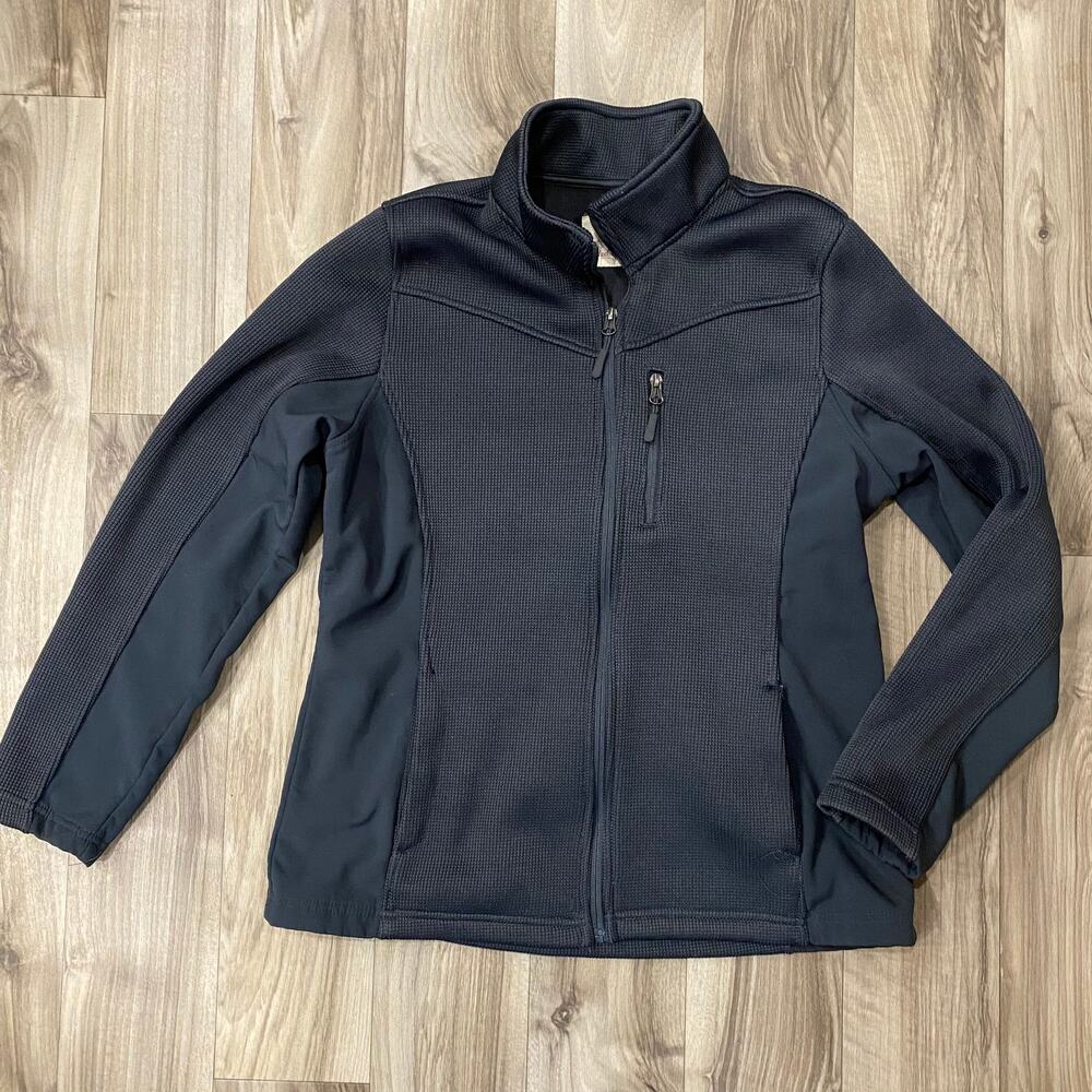 Faded Glory‎ L Black Soft Knit Short Athletic Zip Front Jacket